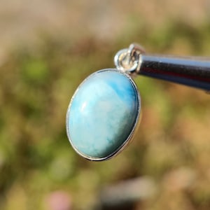 Larimar Pendant - larimar crystal charm - larimar necklace -  Stone from Dominican Republic - Healing crystal - Meditation Stone