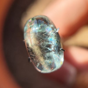 Rainbow AQUAMARINE Cabochon Crystal - Natural African aura Aquamarine crystal - Aquamarine gem for jewelry making - powerful healing crystal