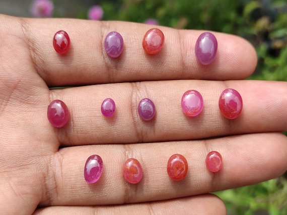 RUBY Cabochon - Ruby mini Palm stone cabochons - Natural African ruby - Ruby pendant - ruby ring - healing crystal - Corundum sapphire