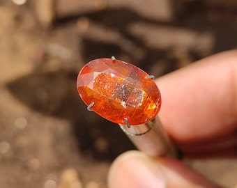 Orange KYANITE Crystal - Rare Orange Kyanite Faceted Crystal - Kyanite loose cabochon - healing crystals - kyanite pendant - Orange kyanite