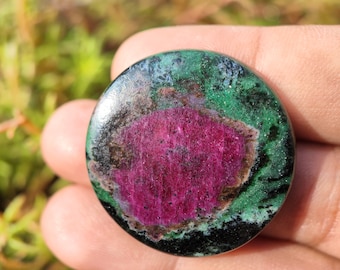 RUBY ZOISITE - Ruby zoisite cabochon - ruby zoisite crystal - ruby fuchsite - healing crystal - ruby zoisite pendant