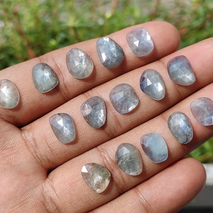SAPPHIRE Faceted Slices - Natural Sapphire Rosecut Gemstone, Wholesale Natural Blue Sapphire Rose cut Crystal Lot For Jewellery Making