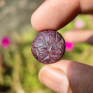 RUBINO - Cabochon di rubino - cristallo di rubino naturale - fornitura per la creazione di gioielli - rubino stellato - famiglia di cristalli di corindone - raro rubino modellato immagine 7