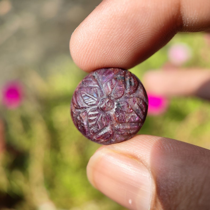 RUBINO - Cabochon di rubino - cristallo di rubino naturale - fornitura per la creazione di gioielli - rubino stellato - famiglia di cristalli di corindone - raro rubino modellato immagine 7