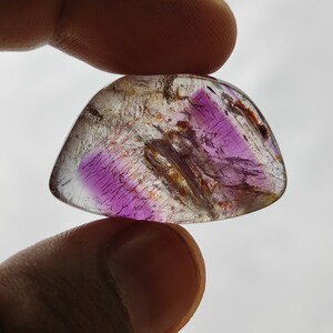 Amethyst Cabochon, lepidocrocite, hematite, Geothite Inclusions, Rare Super Seven Amethyst, Powerful healer, Geoethite in Amethyst, Brazil