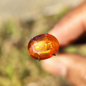 Orange KYANITkristall - Sällsynt orange kyanitfasetterad kristall - Kyanit lös cabochon - helande kristaller - kyanithänge - Orange kyanit bild 2
