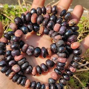 SUGILITE in manganese beads sugilite crystal in manganese personalized beads strand, healing, soothing, love, and meditation sugilite beads