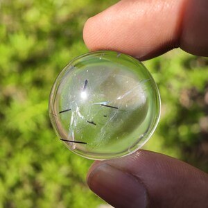Natural Tourmalinated Quartz Cabochon - Rutilated quartz - Black tourmaline - Black rutile - Tourmaline - Smoky Quartz