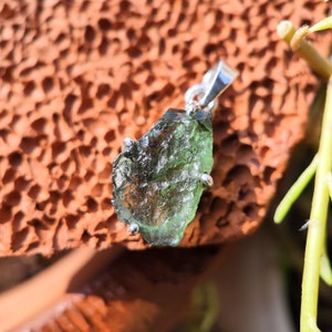 Moldavite Pendant - Raw moldavite crystal - moldavite healing crystal - authentic moldavite - moldavite charm - moldavite necklace