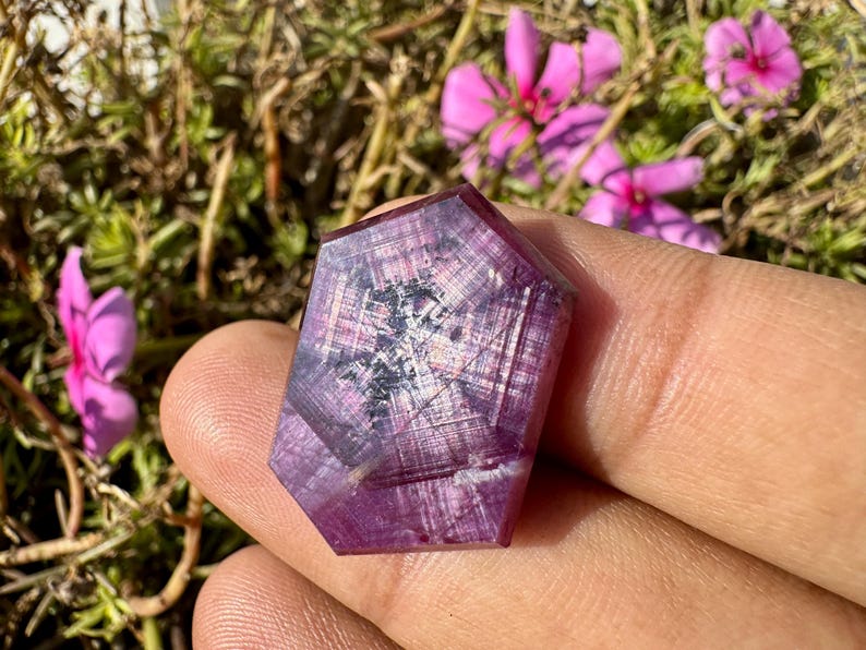 Trapiche RUBY - Flashy Star Ruby - Cristal rubis étoilé naturel - Rubis portal - Rubis - famille de cristaux de corindon image 9