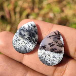 DENDRITE OPAL - dendritic opal Cabochon - natural landscape opal crystal - healing crystal - dendrite opal - landscape opal - picture opal