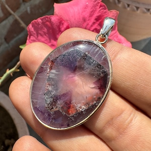 Phantom AMETHYST crystal pendant - portal amethyst pendant - blazing fire pendant - rare phantom amethyst cyrstal