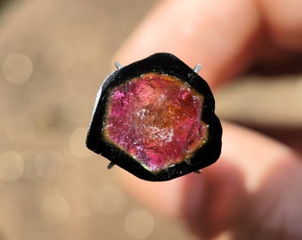 TOURMALINE Raw Crystal -  watermelon Tourmaline Slice for jewellery Making - tourmaline crystal - watermelon tourmaline - healing