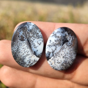 DENDRITE OPAL - dendritic opal Cabochon - natural landscape opal crystal - healing crystal - dendrite opal - landscape opal - picture opal