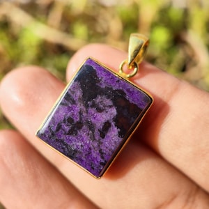 SUGILITE Pendant - Sugilite Crystal - Sugilite sterling silver pendant - manganeese sugilite pendant - encourages universal love - gift