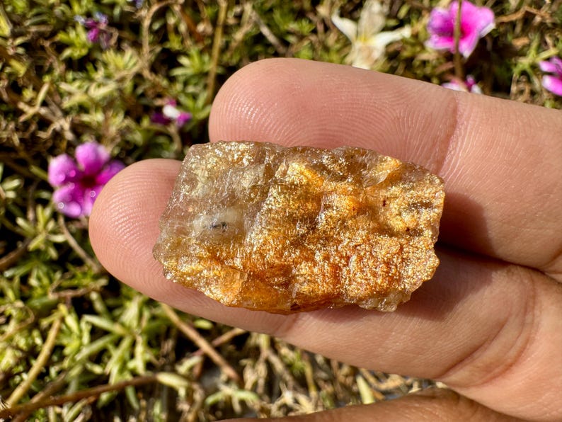 SUNSTONE Raw Crystal - Sparkling shiller sunstone - karur kangayam - healing crystal - wire wrapping - sunstone rough - home decor - charms image 4
