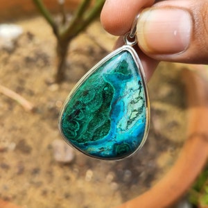 CHRYSOCOLLA Pendant - chrysocolla cabochon - healing crystals and stones - chrysocolla necklace - chrysocolla jewelry - chrysocolla