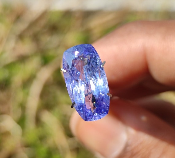 Crystal Rectangular Pendant - Tanzanite Crystal Rectangular Pendant - Tanzanite