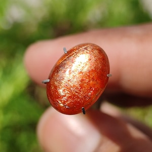 SUNSTONE Cabochon - High Grade Sunstone crystal - Sparkling Schiller sunstone cabochon with copper inclusions - karur kangayam