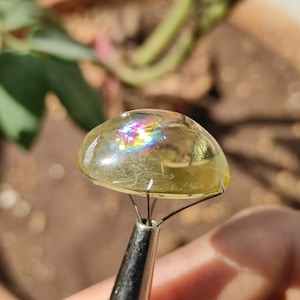 Lemon Quartz Cabochon - Rainbow healing crystal cabochon - crystal from Brazil - fire lemon quartz - wire wrapping - lemon Quartz pendant