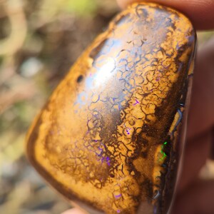 BOULDER OPAL - Boulder opal Cabochon - Australian opal - healing crystals - Australian boulder opal - opal pendant