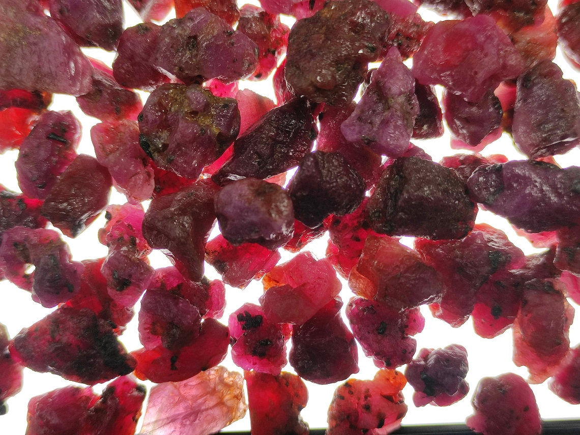 Natural African Ruby Rough raw ruby crystals loose stones | Etsy