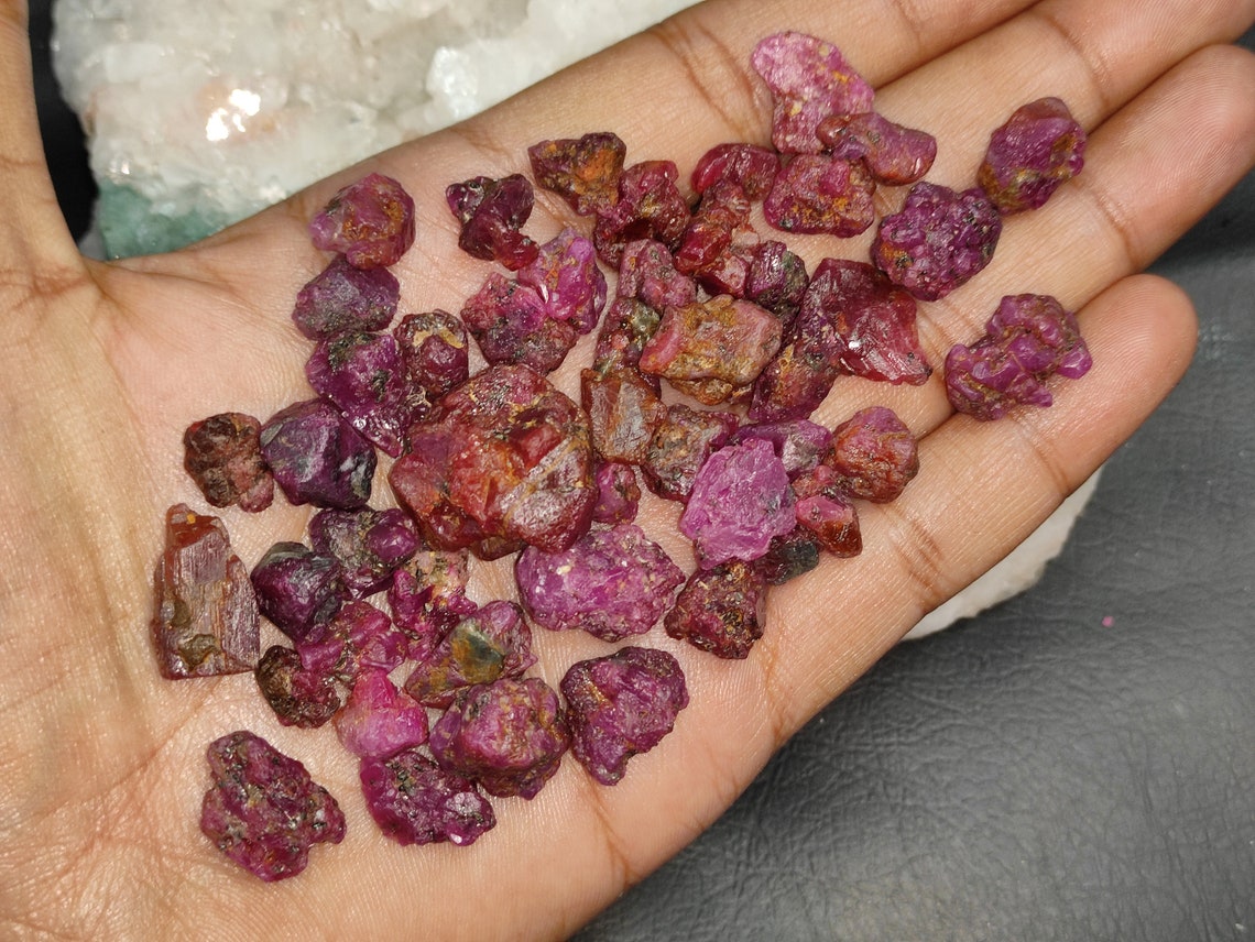 Natural African Ruby Rough raw ruby crystals loose stones | Etsy