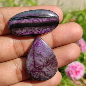 SUGILITE CABOCHON - Sugilite Crystal Stone - Sugilite cabochon pair - sugilite crystal cabochon - sugilite Manganese - sugilite pendant