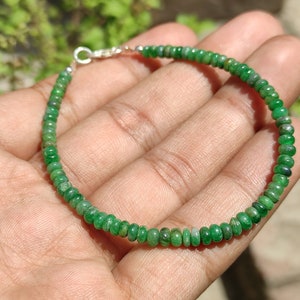 TSAVORITE BRACELET - Green Garnet beads Bracelet - tsavorite green garnet - tsavorite crystals - green garnet bracelet