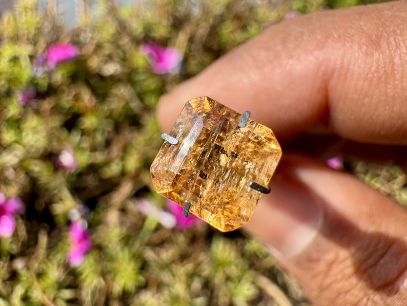 Imperial Topaz Cut - Natural Imperial Topaz Crystal - Golden Topaz - topaz crystal - healing crystal - imperial topaz pendant - ring image 10