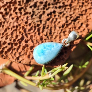 Larimar Pendant - larimar crystal charm - larimar necklace -  Stone from Dominican Republic - Healing crystal - Meditation Stone