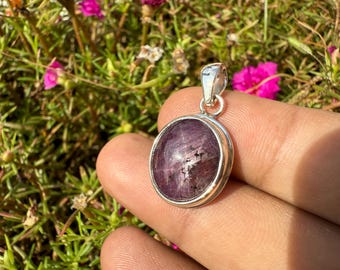 RUBY - Star ruby Pendant - natural star ruby crystal - flashy star ruby - star ruby - corundum crystal family