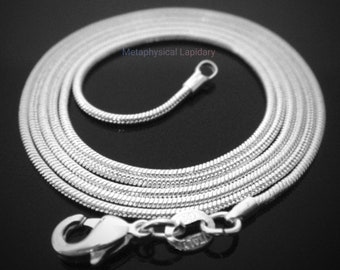 RUBYCA Silver Tone Snake Chain Charm Necklace - 17.7 Inches With Lobster Clasp, European Style Dangle - View #3