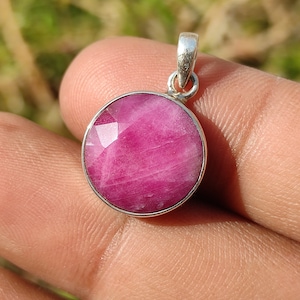 PINK SAPPHIRE Pendant - ruby sapphire rose cut slice - natural corundum sapphire from burma - sapphire crystals