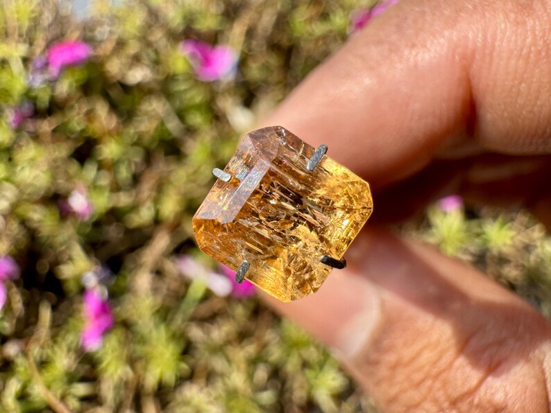 Imperial Topaz Cut - Natural Imperial Topaz Crystal - Golden Topaz - topaz crystal - healing crystal - imperial topaz pendant - ring image 6