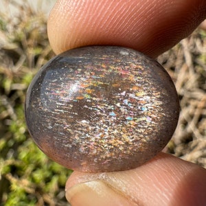 SUNSTONE Cats eye Cabochon - High Grade Sunstone Cats eye crystal - Sparkling Schiller sunstone cabochon with copper inclusions - karur