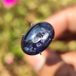 Iolite SUNSTONE Cats eye Cabochon - High Grade Sunstone Cats eye crystal - Sparkling Schiller sunstone cabochon with copper inclusions