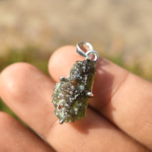 Moldavite Pendant - Raw moldavite crystal - moldavite healing crystal - authentic moldavite - moldavite charm - moldavite necklace