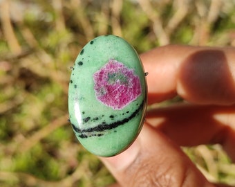 RUBY ZOISITE - Ruby zoisite cabochon - ruby zoisite crystal - ruby fuchsite - healing crystal - ruby zoisite pendant