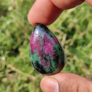 RUBY ZOISITE - Ruby zoisite cabochon - ruby zoisite crystal - ruby fuchsite - healing crystal - ruby zoisite pendant