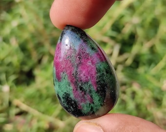RUBY ZOISITE - Ruby zoisite cabochon - ruby zoisite crystal - ruby fuchsite - healing crystal - ruby zoisite pendant