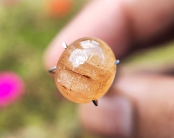Imperial Topaz Cabochon - Natural Imperial Topaz Crystal - Golden Topaz - topaz crystal - healing crystal - imperial topaz pendant - ring