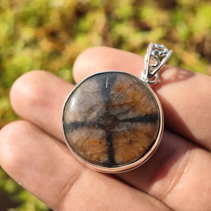CHIASTOLITE Crystal Pendant - Andalusite cabochon - Chiastolite Trapiche - healing crystal - chiastolite pendant - chiastolite