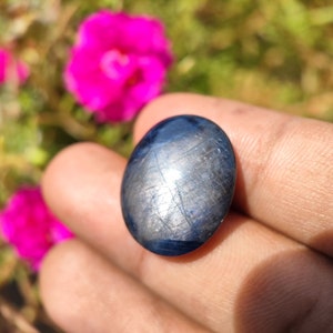 Star SAPPHIRE cabochon - six ray blue sapphire cabochon - natural corundum - sapphire crystals - patterned sapphire
