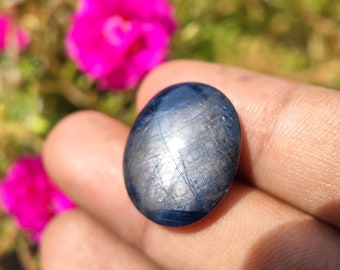 Cabujón de zafiro estrella - cabujón de zafiro azul de seis rayos - corindón natural - cristales de zafiro - zafiro con patrón