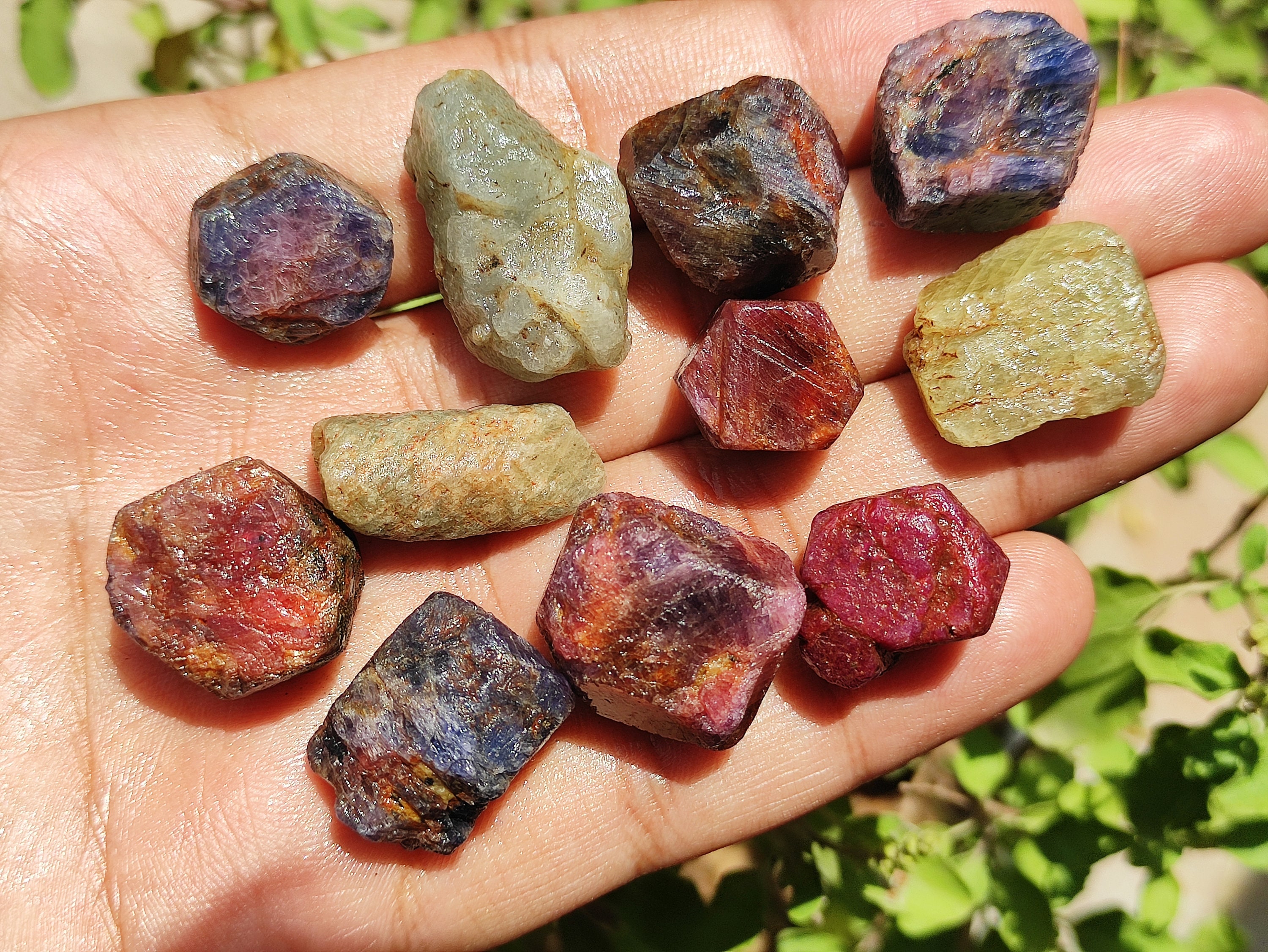 コランダムサファイア原石 - バイオカラールビーサファイア原石