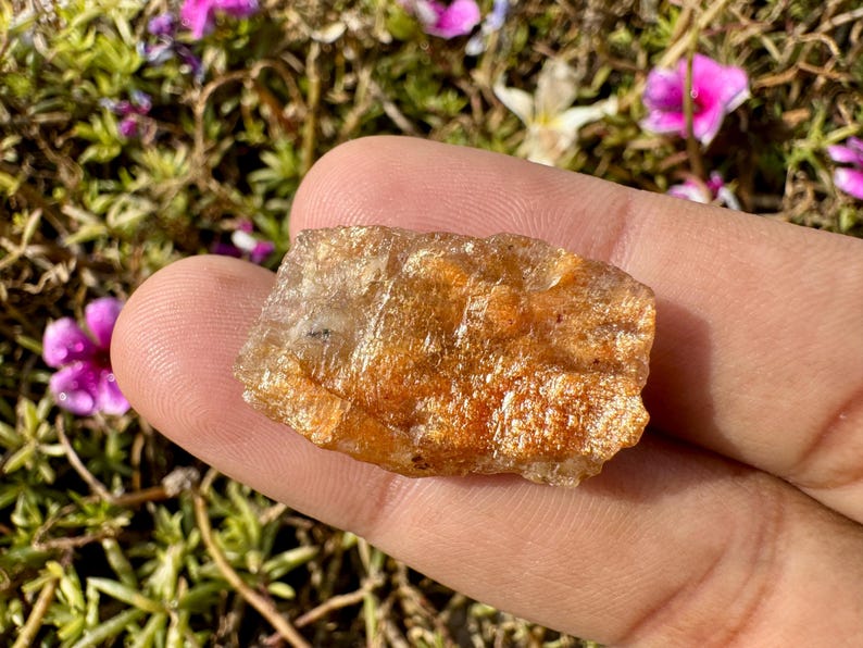SUNSTONE Raw Crystal - Sparkling shiller sunstone - karur kangayam - healing crystal - wire wrapping - sunstone rough - home decor - charms image 5