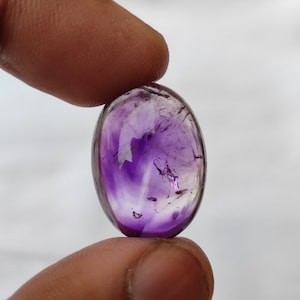 Amethyst Cabochon, lepidocrocite, hematite, Geothite Inclusions, Rare Super Seven Amethyst, Powerful healer, Geoethite in Amethyst, Brazil