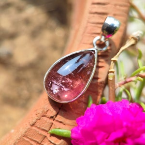 TOURMALINE Pendant - Rubellite tourmaline Necklace  - tourmaline crystal - tourmaline Charm - healing crystal - pink tourmaline