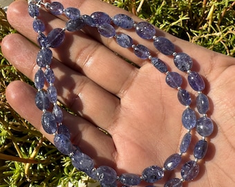 Tanzanite beaded necklace - tanzanite beaded necklace - tanzanite necklace - bi color tanzanite - natural tanzanite